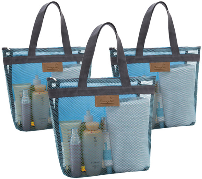 마켓피오 패션 매쉬 비치 에코백 3p