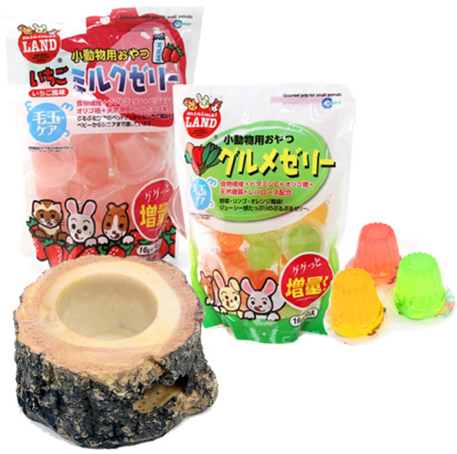 마루칸 반려동물 간식 젤리 2종 + 식기 세트, 1세트