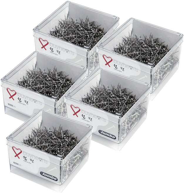 buyhearts 銀色大頭針 JOP, 1件, 5個