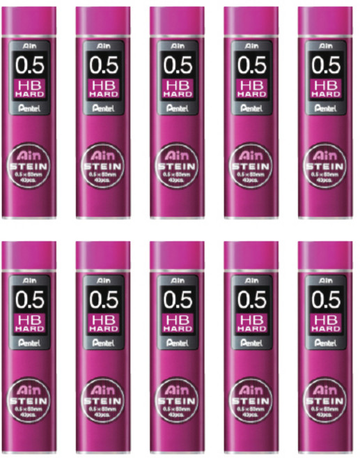 펜텔 C275 아인슈타인 샤프심 HB Hard, 0.5mm, 10개