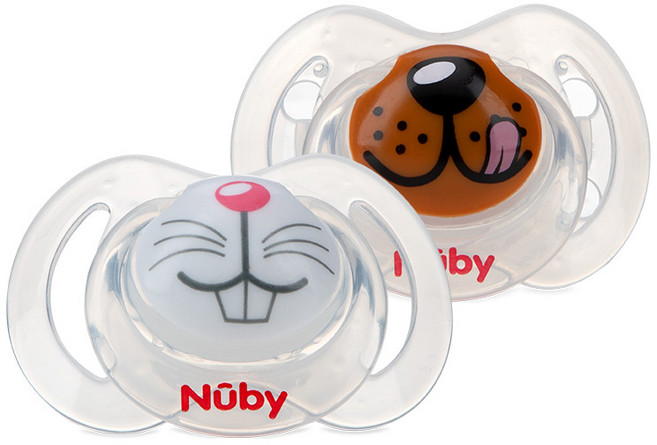 누비 동물친구 셀피 노리개 젖꼭지 2p 세트, 6~18개월, 토끼, 강아지, 1세트