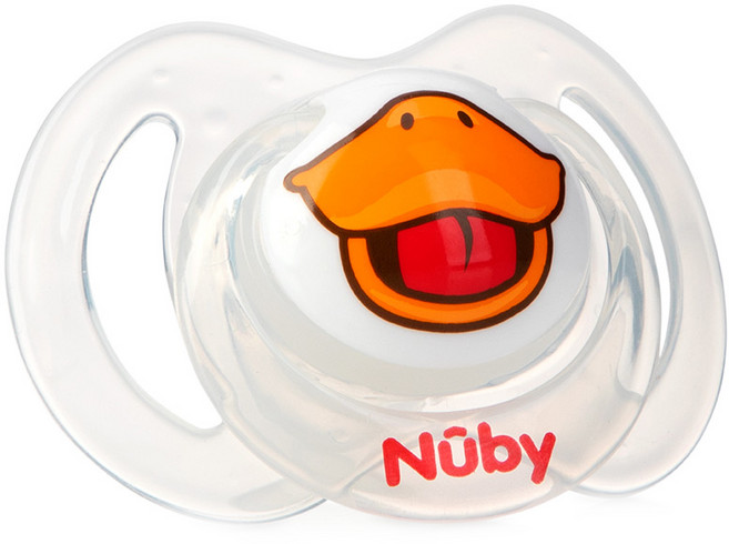 누비 동물친구 셀피 노리개 젖꼭지, 0~6개월, 오리, 1개