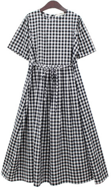 팡팡샵 T 반코코체크롱 임산부 원피스