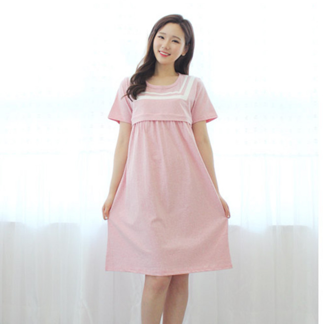 팡팡샵 임산부 T 반 사각 수유원피스