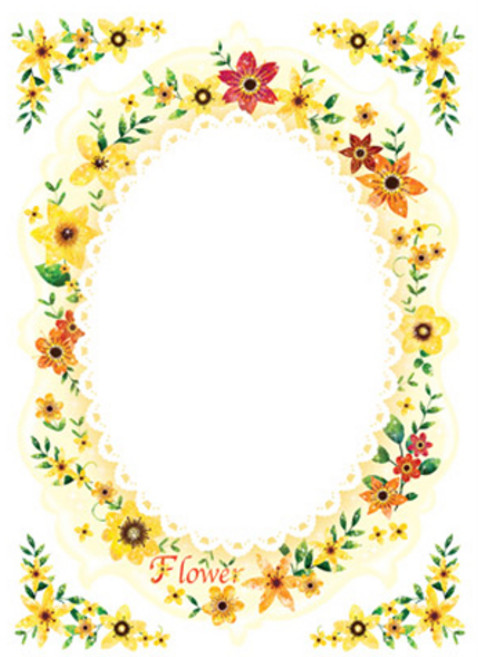 유니테크 붙이는거울 옐로우플라워 MR-447, 혼합 색상