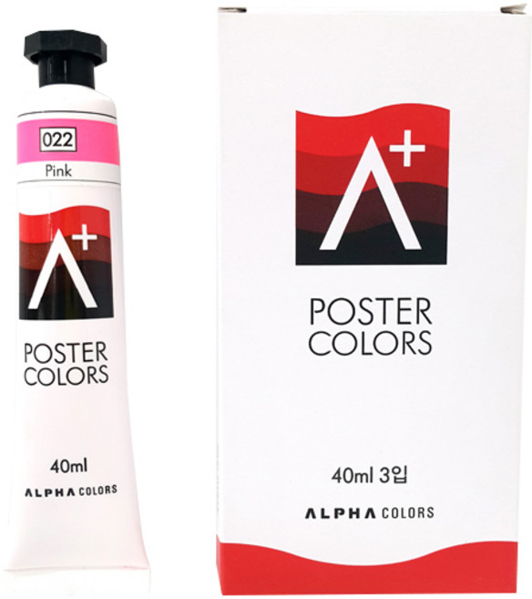 알파색채 에이플러스 포스터물감 낱색 022 Pink, 40ml, 1색