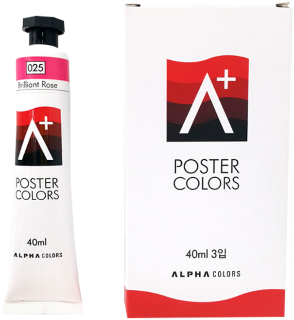 알파색채 에이플러스 포스터물감 낱색 025 BrilliantRose, 40ml, 1색