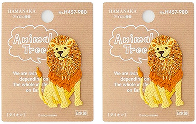 하마나카 자수와펜 애니멀트리 H457-980, 혼합 색상, 2개입