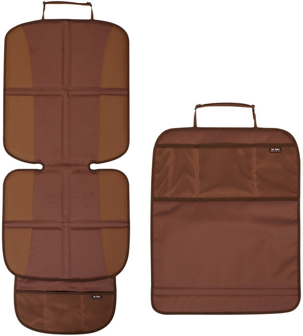 투토츠 카시트 보호매트 + 킥매트 세트, 브라운, 1세트