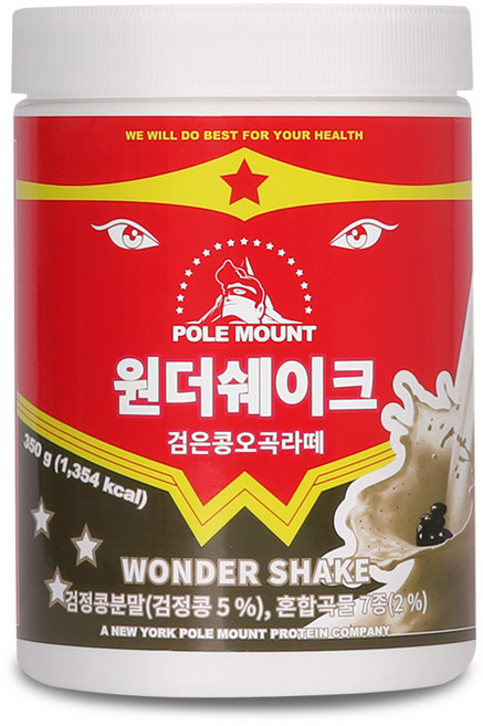 폴마운트 원더쉐이크 검은콩오곡라떼, 350g, 1개