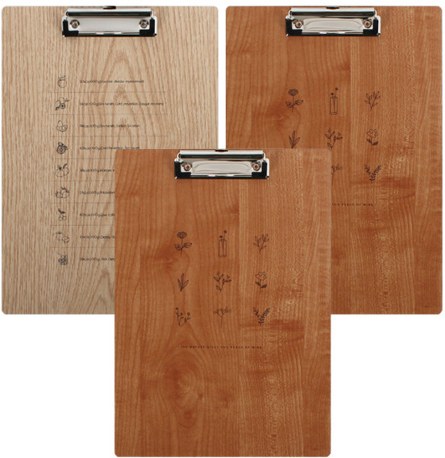 톡톡팬시 우드클립보드 220 x 330 mm, 랜덤 발송, 3개