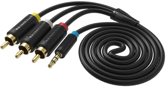 벤션 순동 3.5mm AV to 3 RCA 오디오 케이블 1.5m, 1개