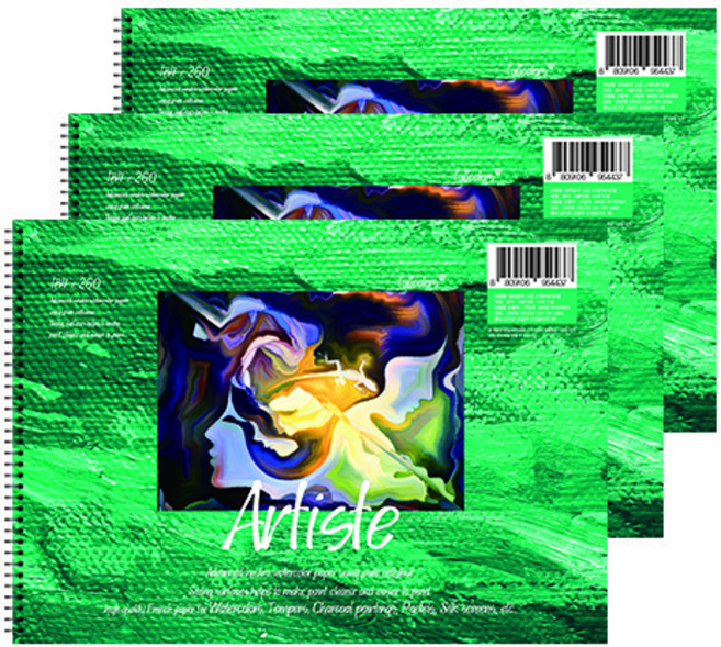 풀컬러즈 미술용 스케치북 170g, 16절, 15매, 3개