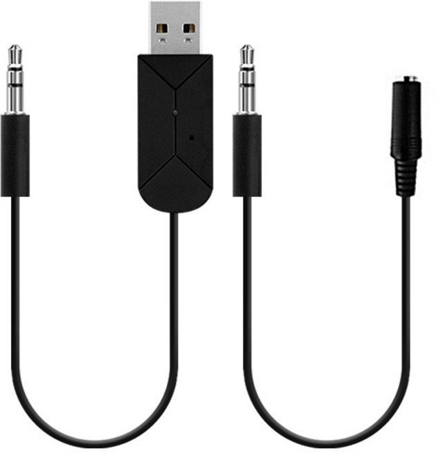 코시 차량용 뮤직 블루투스 리시버 + 연장케이블 1m, 1개, 블랙