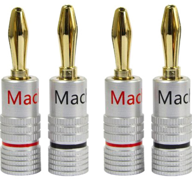 마하링크 스피커 바나나 플러그, ML-B2, 흑색, 적색, 2세트