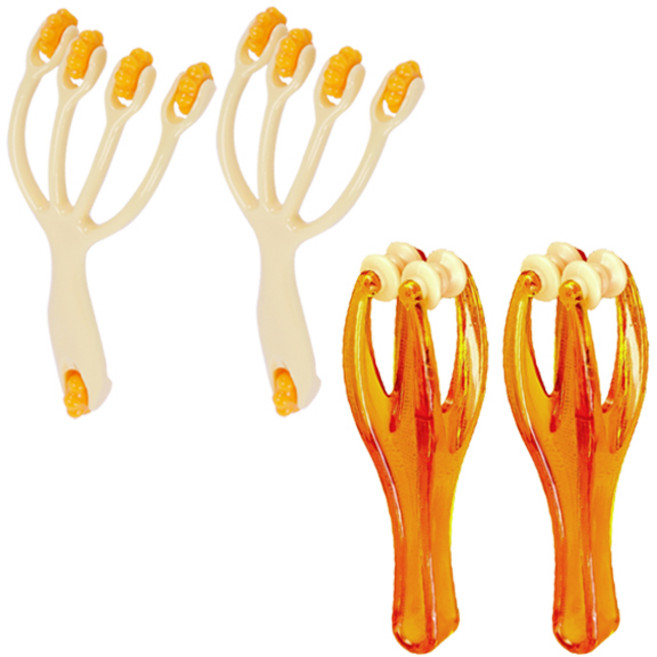 ABM 손가락 마사지기 2p + 바디 마사지 롤러 2p, 1세트