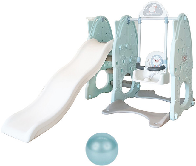 보아미 민티 그네 미끄럼틀 + 공 랜덤 발송, 민트 + 아이보리, 1개