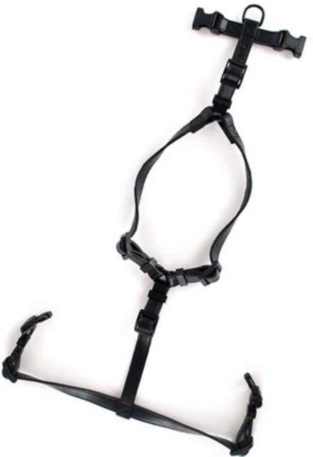 구바스 모던클래식 가죽 강아지 하네스, 블랙, 1개