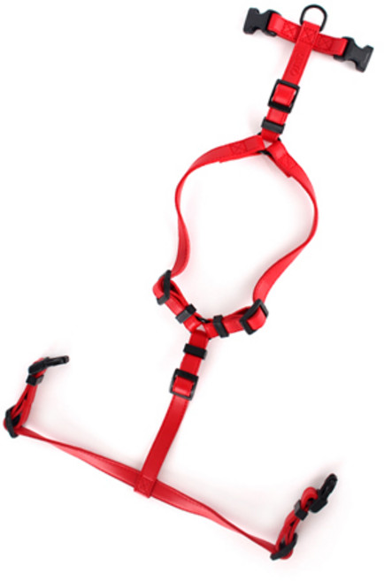 구바스 모던클래식 가죽 강아지 하네스, 레드, 1개