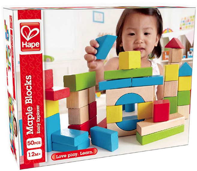 하페 원목블록 세트 50p, 혼합색상, 1개