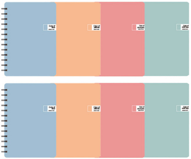 톡톡팬시 CMYK 컬러 스프링 노트, 혼합색상, 8개