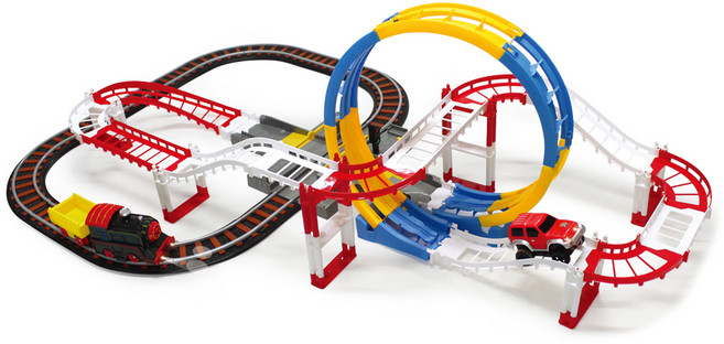 토이코 기차와 도로놀이 작동완구, 혼합 색상, 1세트