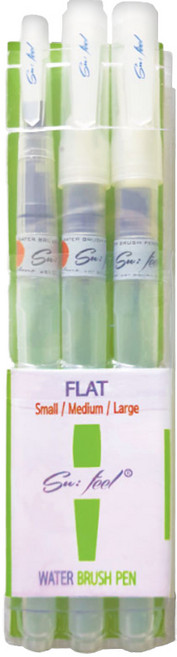 루벤스 수필 워터브러쉬펜 평붓 3p 세트, 소,+중+ 대, 1세트