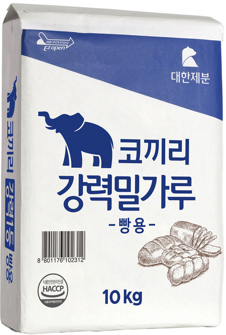 대한제분 코끼리 빵용 강력 밀가루, 10kg, 1개