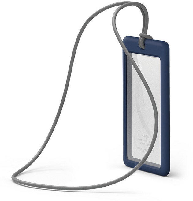 엘라고 ID4 사원증 홀더, 진인디고 + 다크그레이, 1개