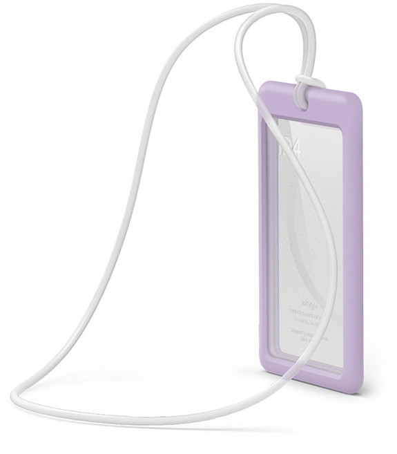 엘라고 ID4 사원증 홀더, 라벤더 + 반투명화이트, 1개