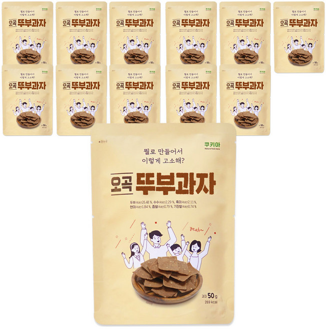 쿠키아 오곡 뚜부과자, 50g, 12개