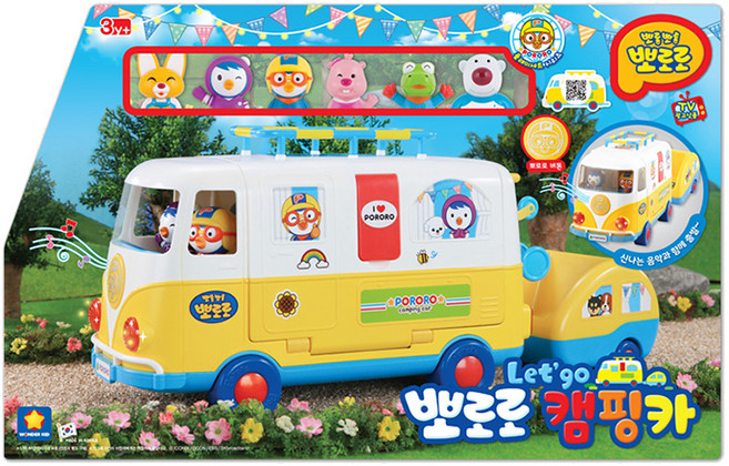 Pororo 淘氣小企鵝 Let's Go 露營車玩具汽車, 1個, 混合顏色