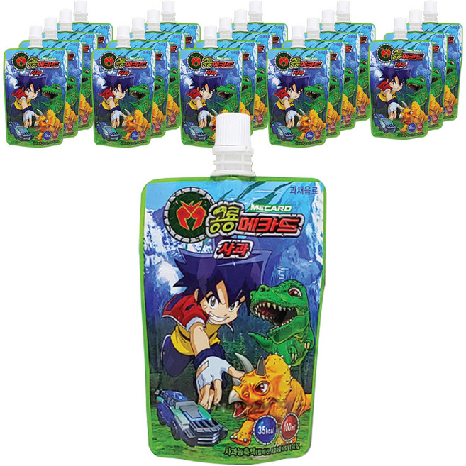 공룡메카드 파우치 음료, 사과, 20개, 100ml