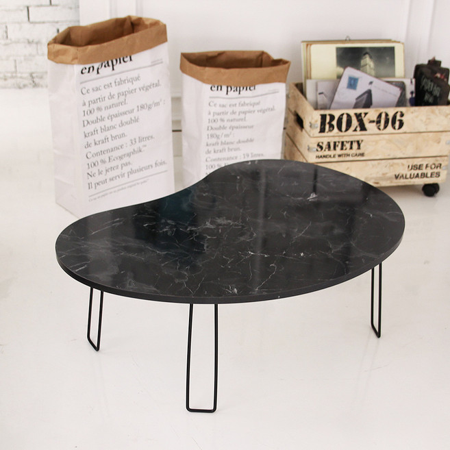 트리팜 LPM 미뇽 조약돌 테이블, 마블 블랙