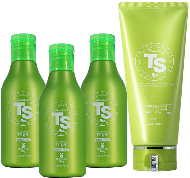 티에스 올뉴플러스 TS 샴푸 100g x 3p + 프리미엄 TS 트리트먼트 200ml, 1세트