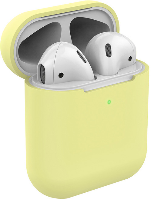 랩씨 블루투스 이어폰 슬림 소프트 실리콘 케이스, 에어팟 2/1세대, 레몬