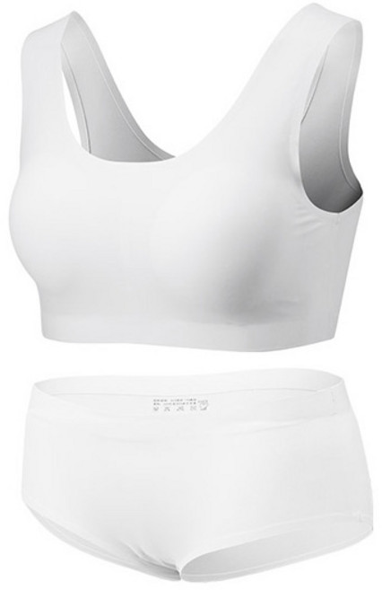 솔레일 여성용 심리스 워터스킨 래쉬가드 이너 U형 브라 + 삼각팬티 세트