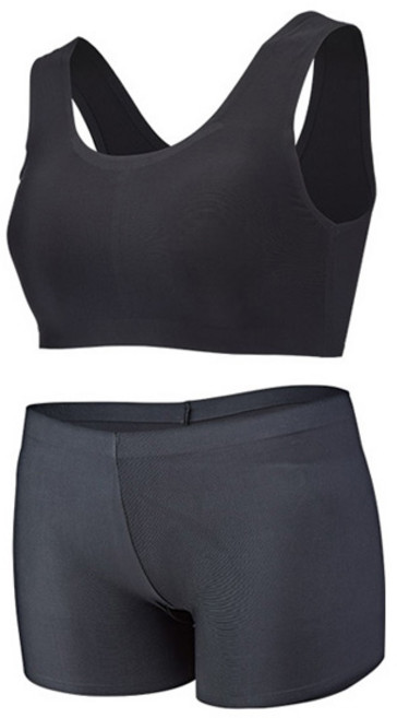 솔레일 여성용 심리스 워터스킨 래쉬가드 이너 U형 브라 + 사각팬티 세트