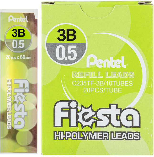 Pentel 飛龍文具 筆芯 C235TF 3B, 0.5mm, 10盒