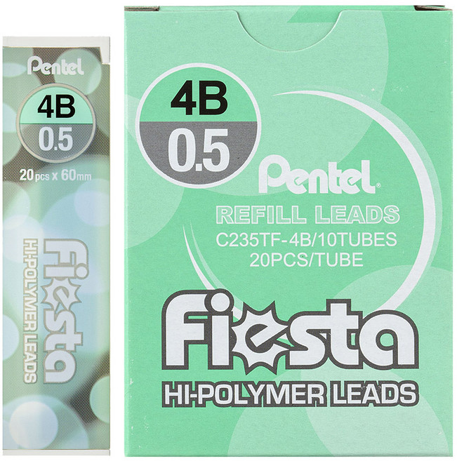 Pentel 飛龍文具 筆芯 C235TF 4B, 0.5mm, 10盒
