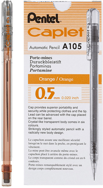 펜텔 캐플릿샤프 Orange A105-F, 0.5mm, 12개입