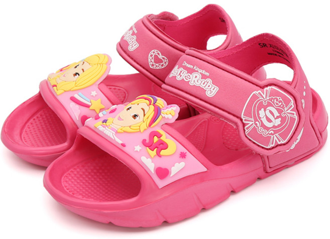 프로월드컵 여아용 소피루비 지미트랩 샌들