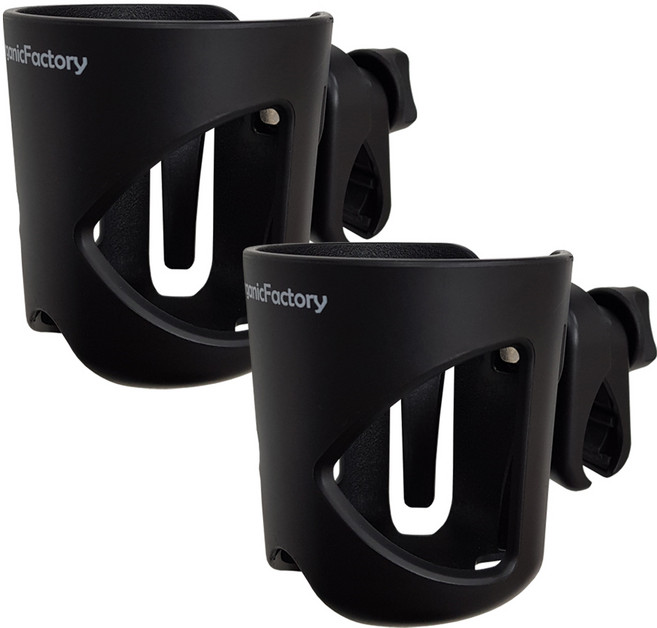 오가닉팩토리 탱크 유모차 컵홀더, 블랙, 2개
