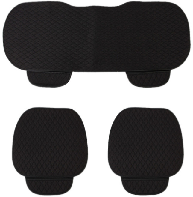 트리 원스카 자동차 시트 방석 3종 세트, 블랙, 1세트
