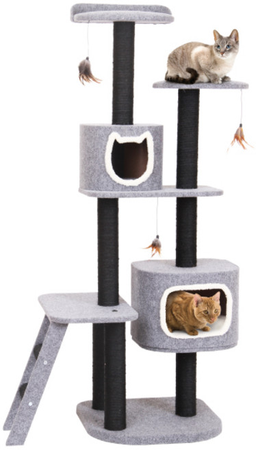 펜플렉스 고층 숨숨집 사다리 캣타워, GREY, 1세트