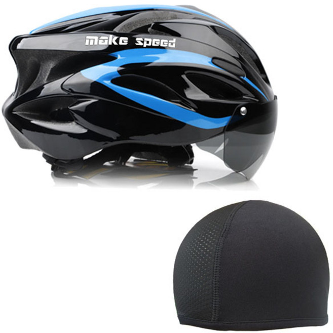 메이크스피드 고글헬멧 + 이너쿨캡 세트, 블루, 1세트