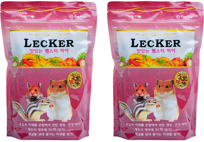레커 햄스터 먹이, 905g, 2개