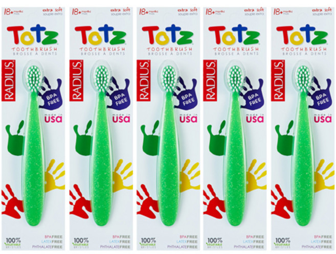 래디어스 토츠 유아 칫솔, 그린, 1개입, 5개