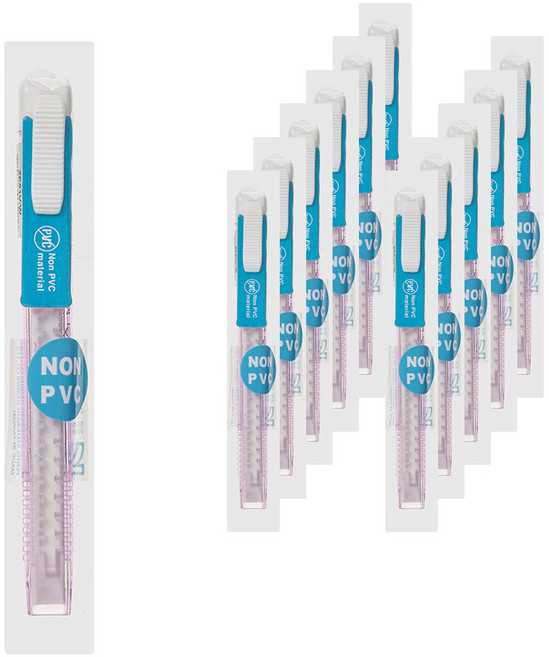 펜텔 클릭이레이져 지우개 ZE81V-W, 혼합 색상, 12개