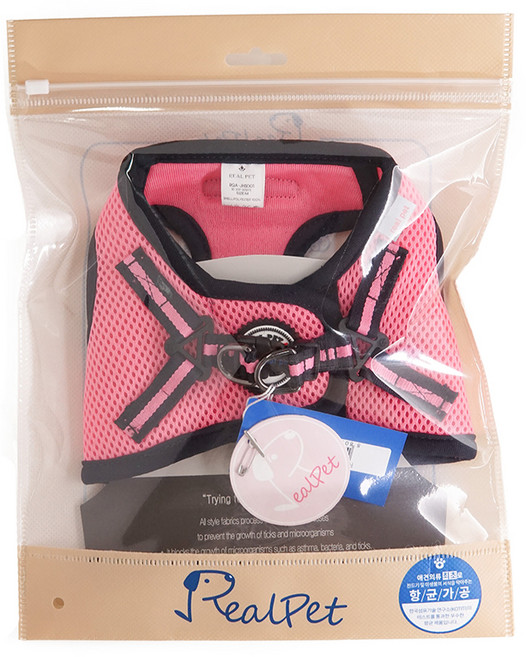 리얼펫 나인티모 자켓하네스, 핑크, 1개